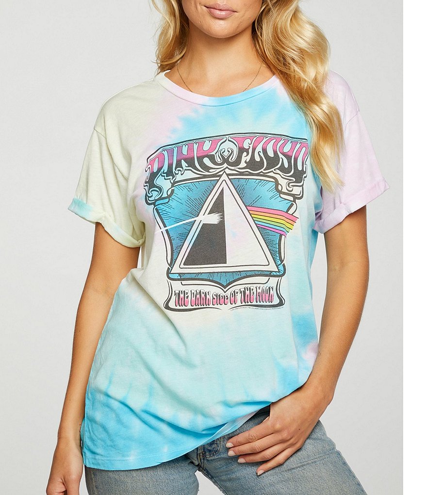 Chaser Woven Rolled Short Sleeve Pink Floyd Graphic Tee