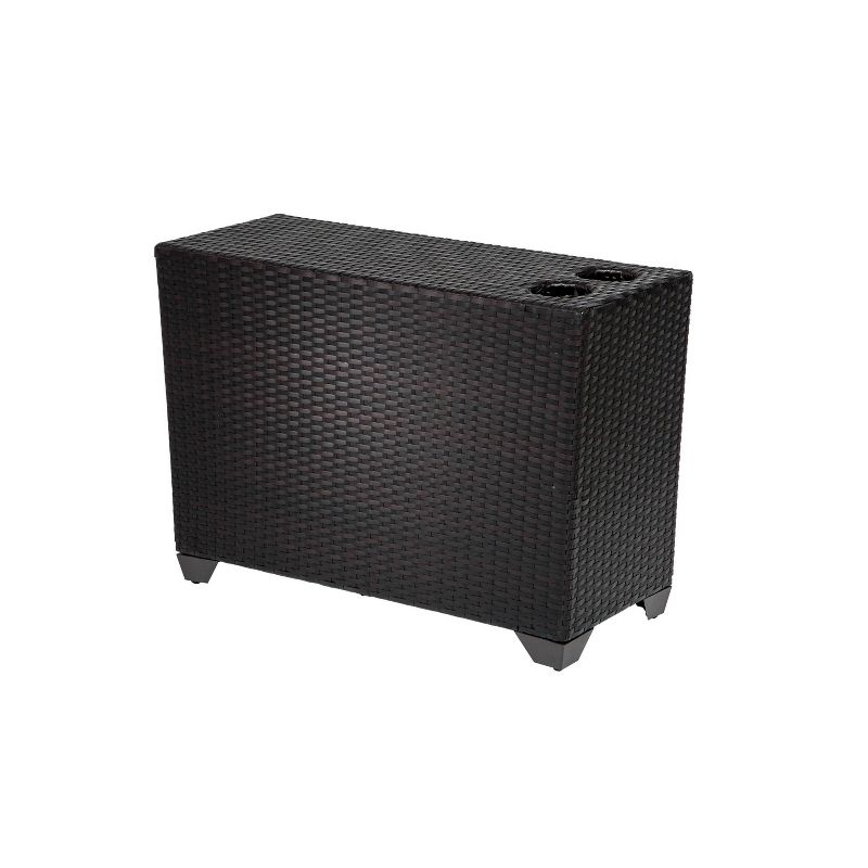 3pc Outdoor Wicker Conversation Set with Sofa Chairs & Table - Crestlive Products