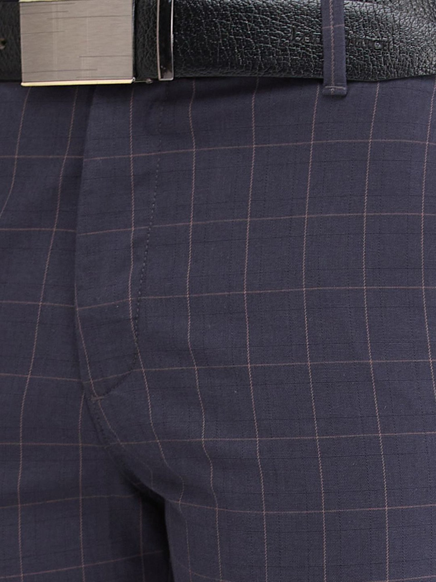 Colorplus Grey Contemporary Fit Checks Trousers