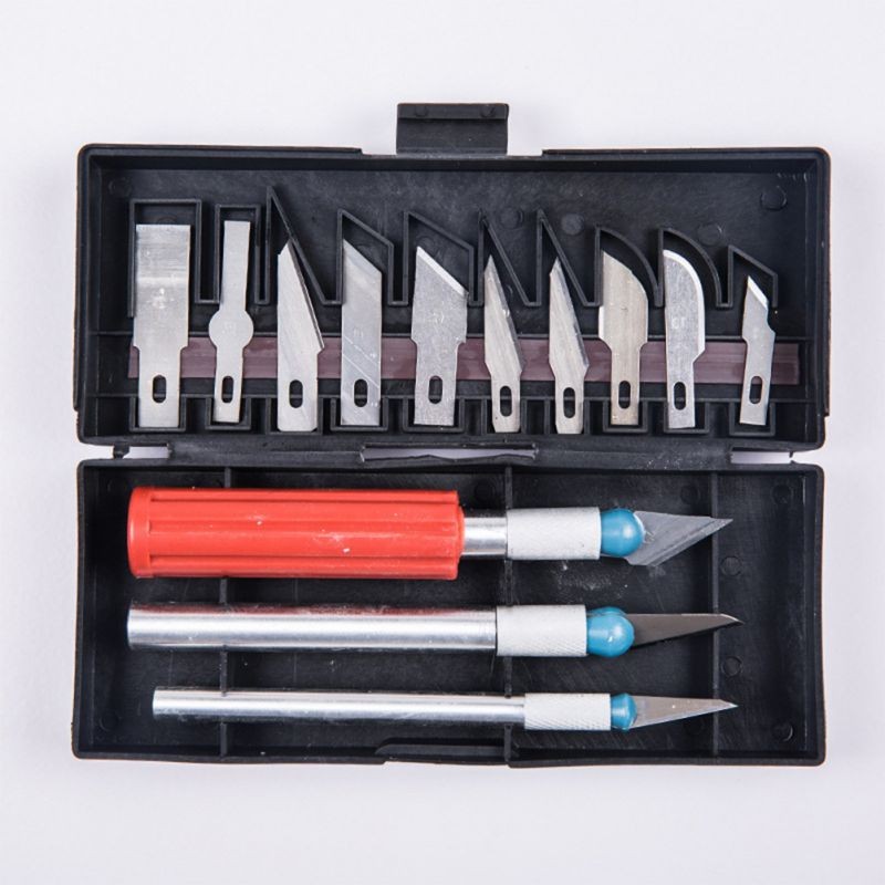 1 Set of Wood Carving Tools Fruit Food Craft Sculpture Engraving Tool Scalpel DIY Cutting Tool With 13 Blades and 3 Handles