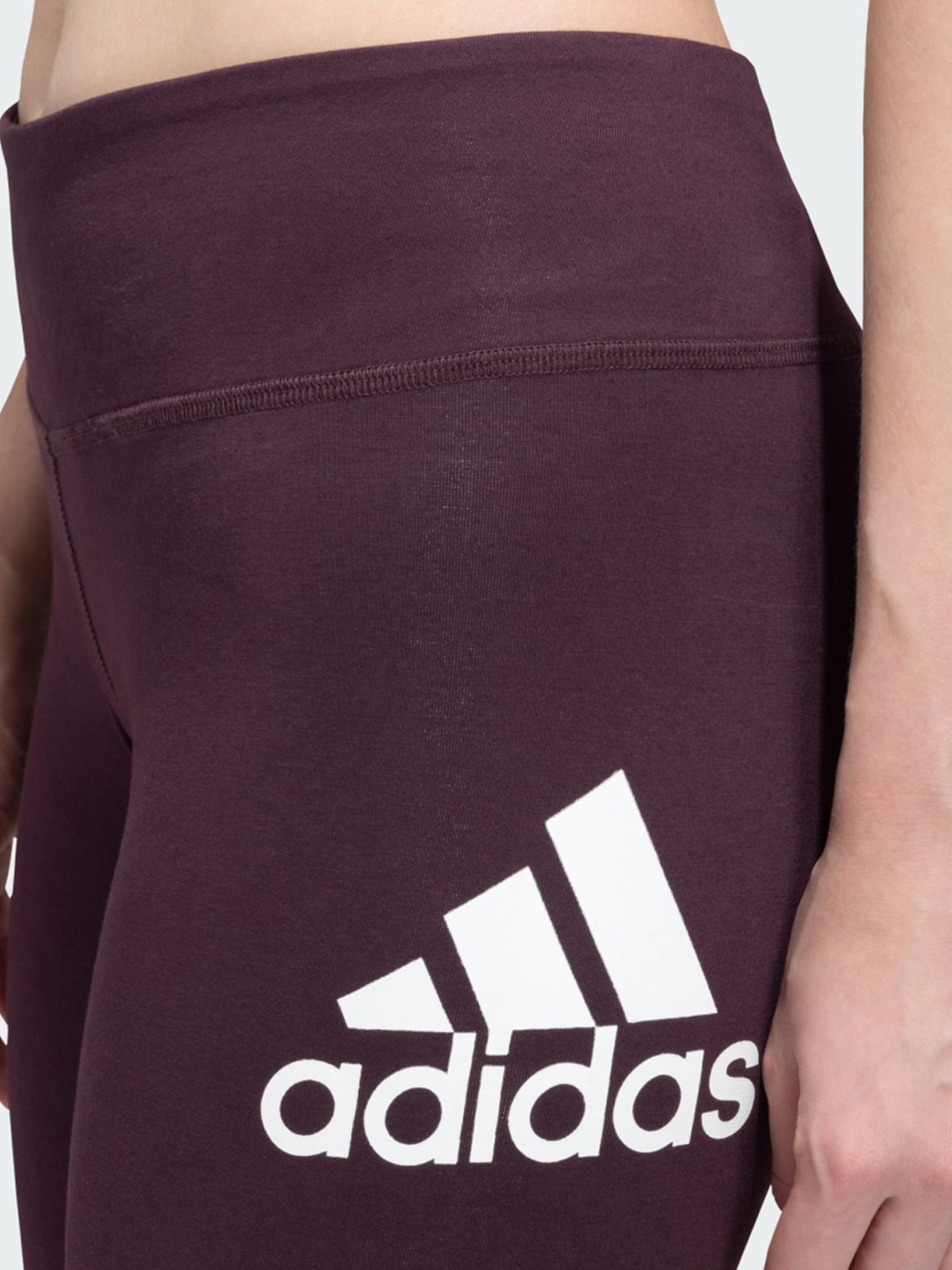 adidas Purple Cotton Logo Print Sports Tights