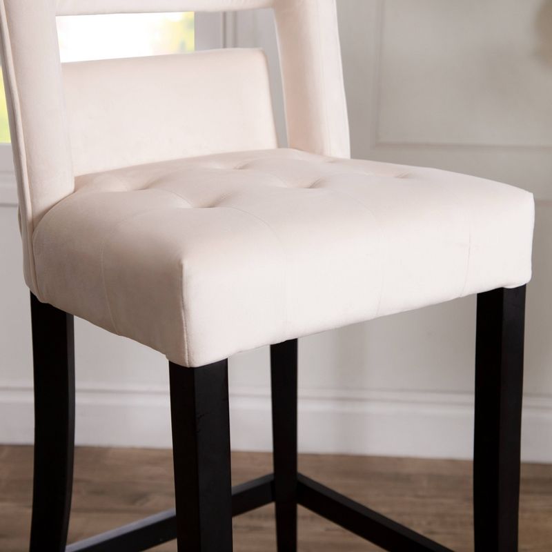 Jolene Velvet Barstool Ivory - Abbyson Living