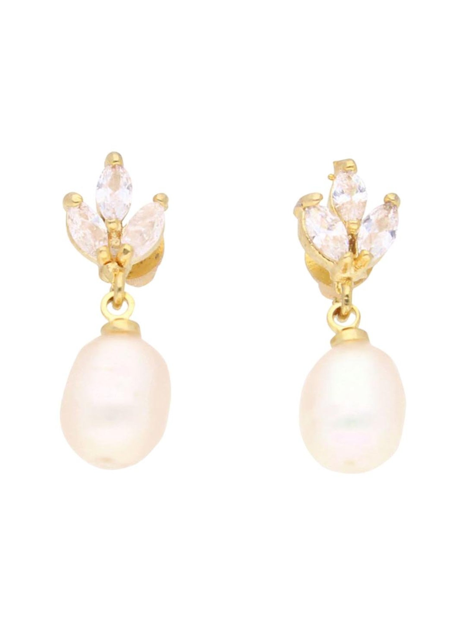 Sri Jagdamba Pearls Baasima Pearl Alloy Drop Earrings