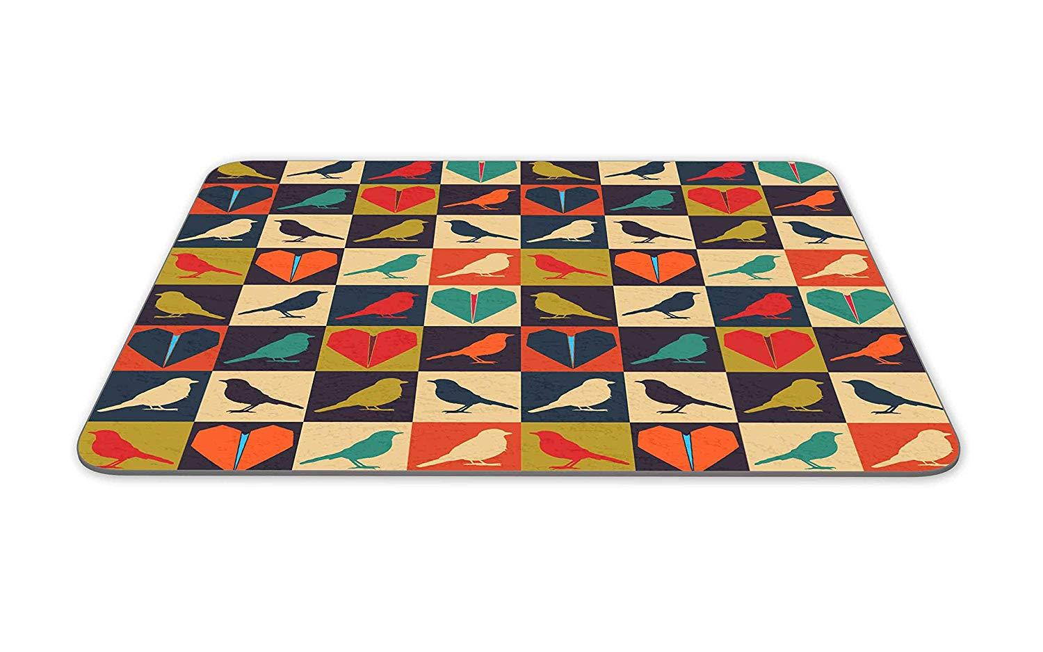 Qien BaiSei Birds and Heart Mouse pad--Non-Slip Rubber Mousepad---Applies to Games,Home, School,Office Mouse pad