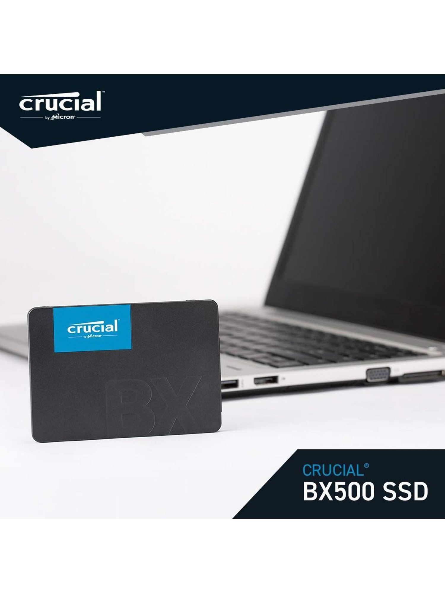 Crucial X6 Portable USB 3.2 1TB External SSD (CT1000X6SSD9, Black)