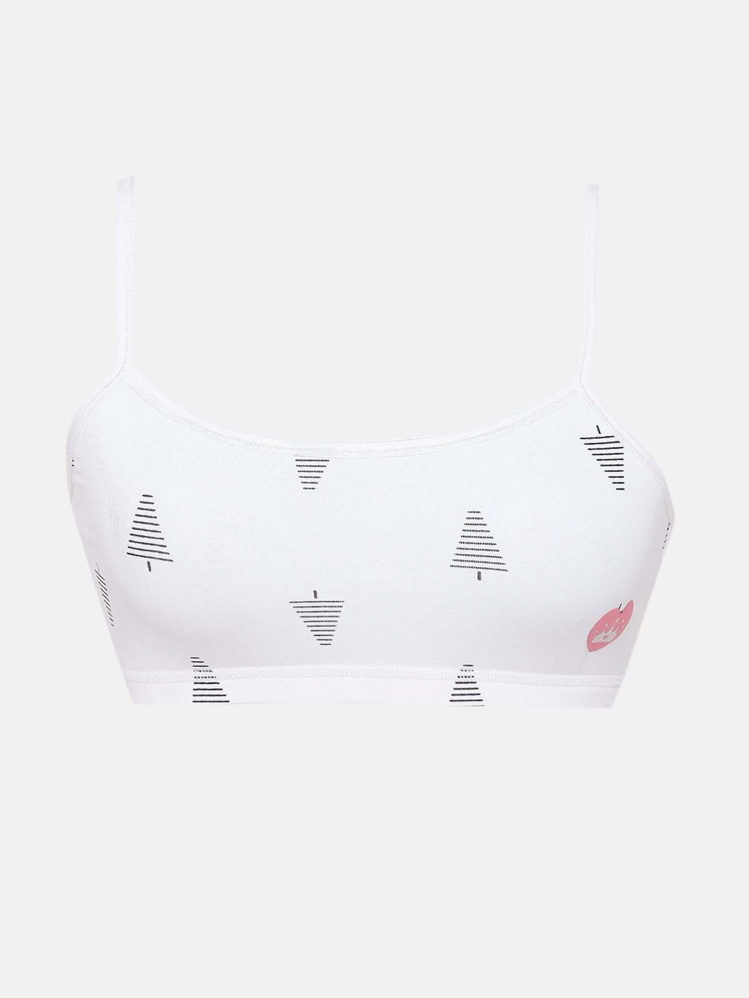 Sillysally Kids White & Black Printed Sports Bra (Pack Of 2)