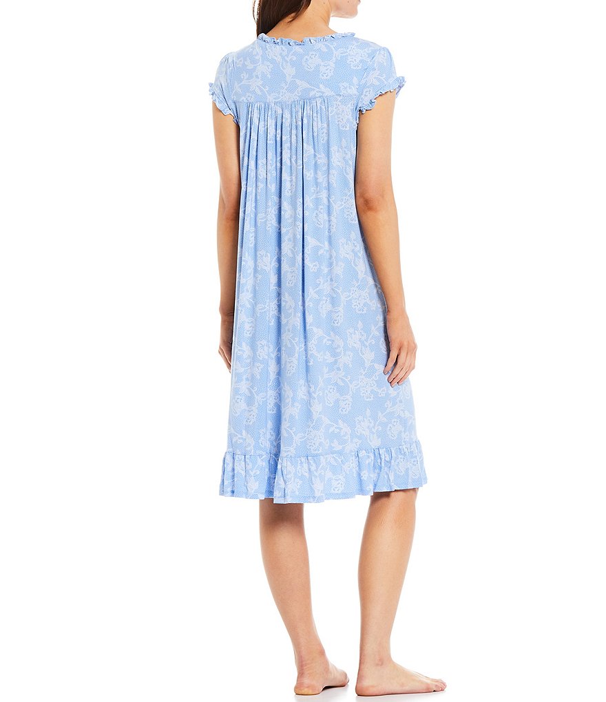 Eileen West Floral & Dot Print Cap Sleeve Modal Waltz Nightgown