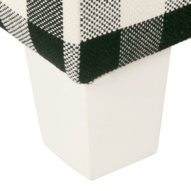 Storage Bench Black Plaid - HomePop