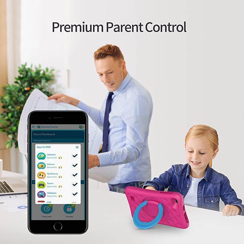 MatrixPad Z1 Kids Tablet 7 inch, 32GB ROM, Kidoz Pre Installed, IPS HD Display, WiFi Android Tablet, Kid-Proof, Pink