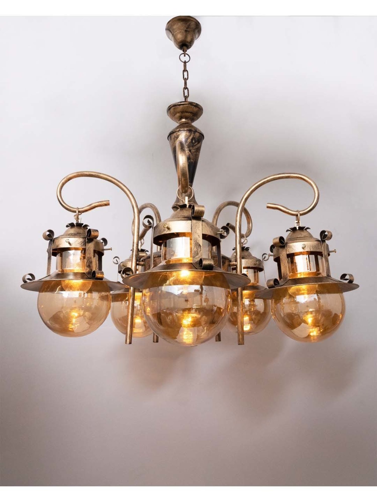 Fos Lighting Antique Brass Finish Allure 5 Light Chandelier - Set of 1