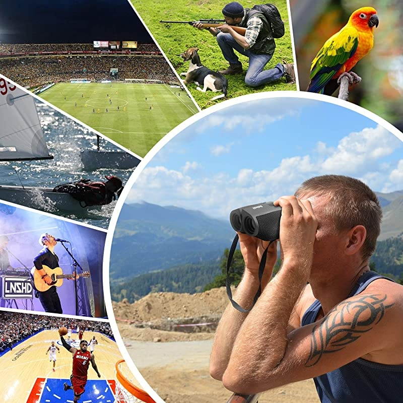 Binoculars for Adults Kids,  10x25 Folding Compact Binoculars with Weak Light Night Vision Clear for Birds Watching Hunting Traveling Concerts Outdoor Sports with Strap Carrying Bag