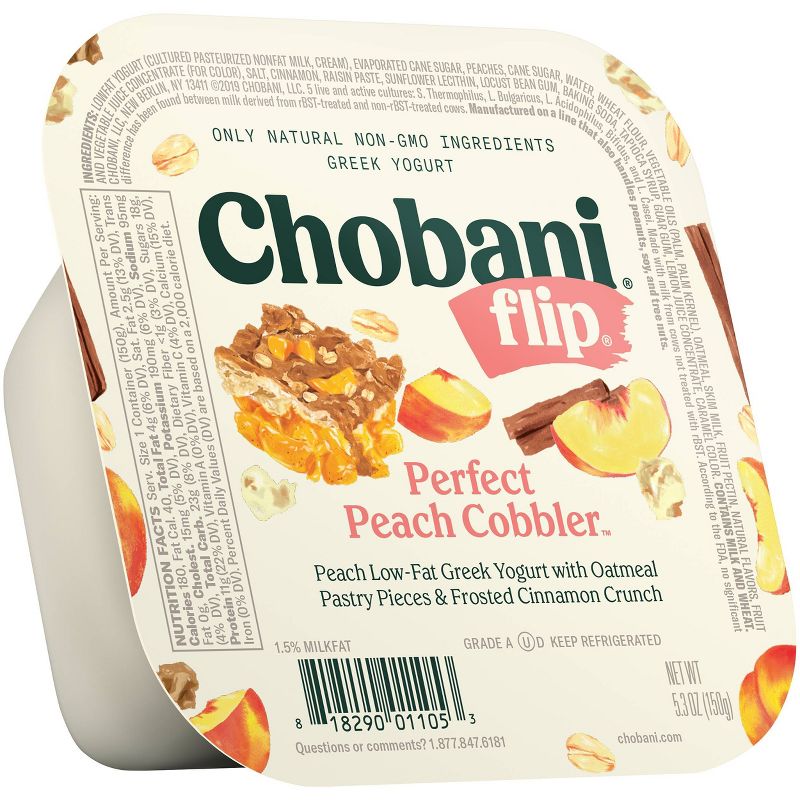 Chobani Flip Peach Low Fat Greek Yogurt - 5.3oz