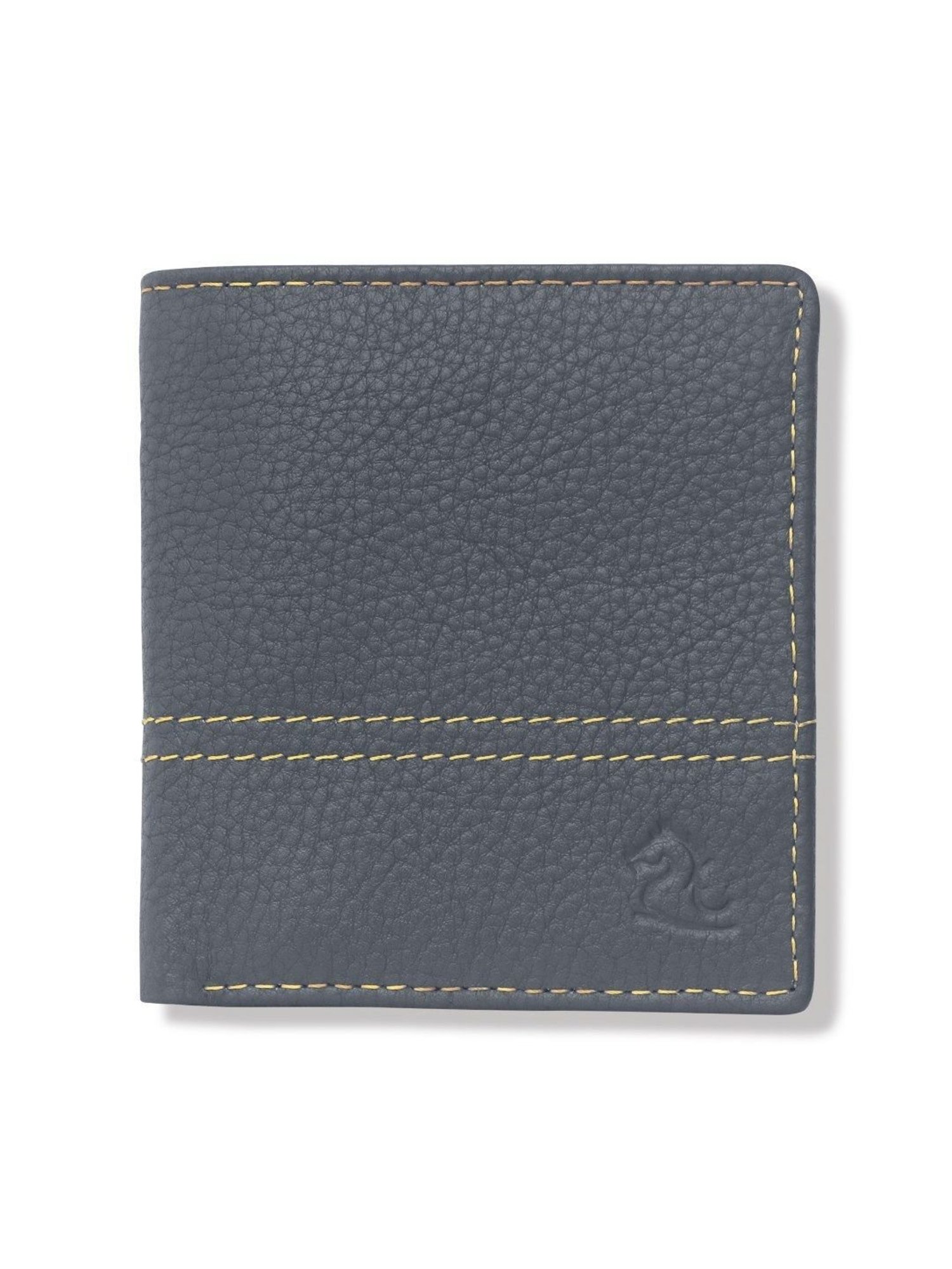 Kara Blue Leather Bi-Fold Wallet for Men