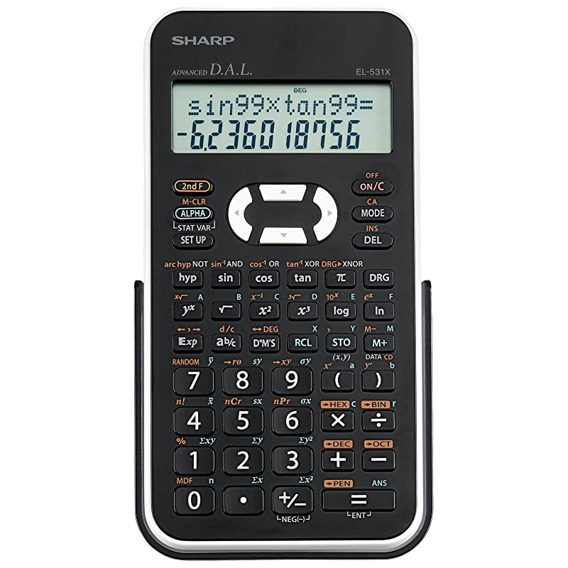 EL531XBWH Scientific Calculator with 2 Line Display,Black and White