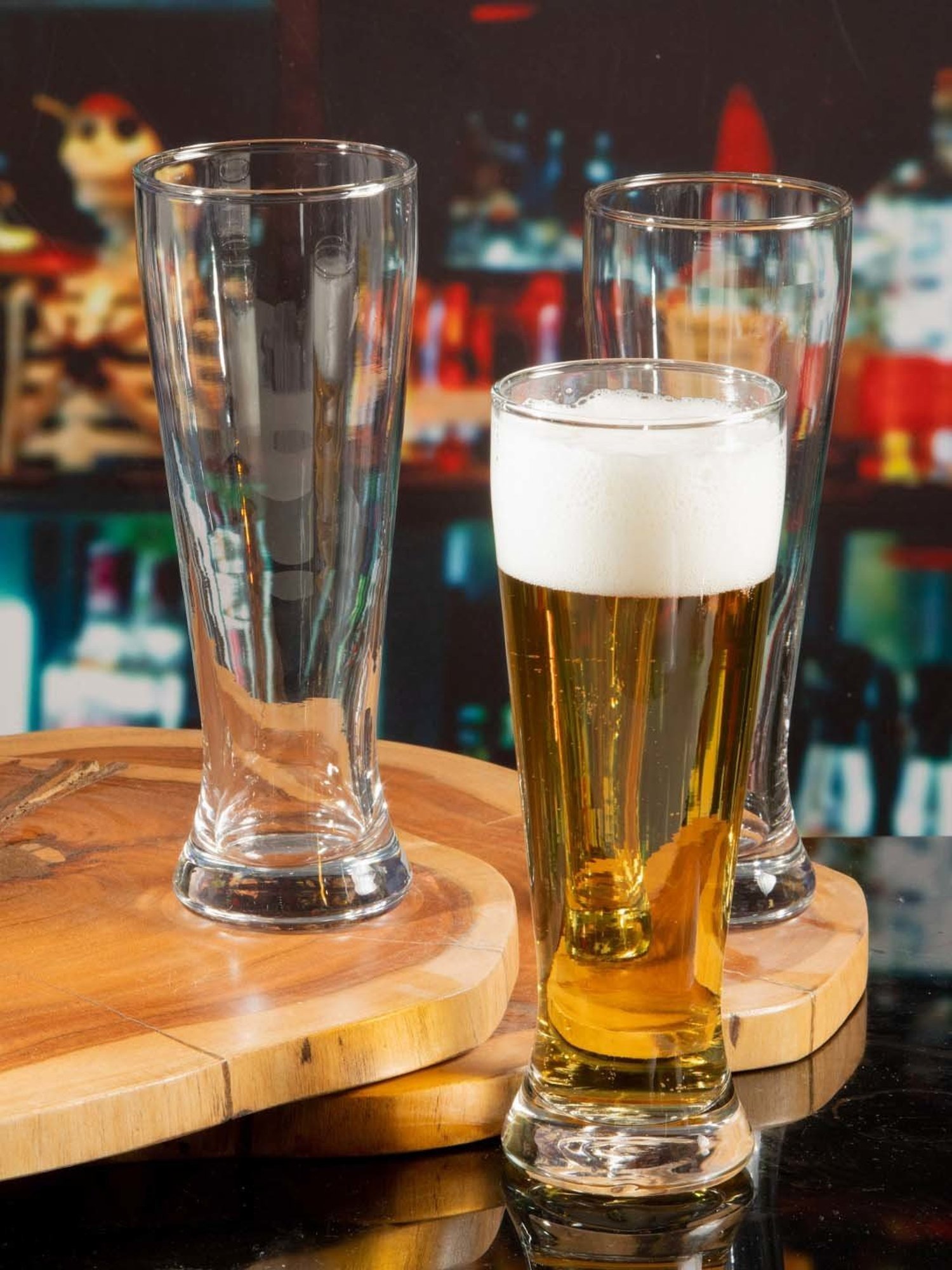 ROXX Bubbly Transparent Glass Beer Tumbler (0.475 L) - Set of 6