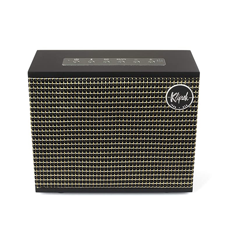 Heritage Groove Portable Bluetooth Speaker in Black, Matte Black
