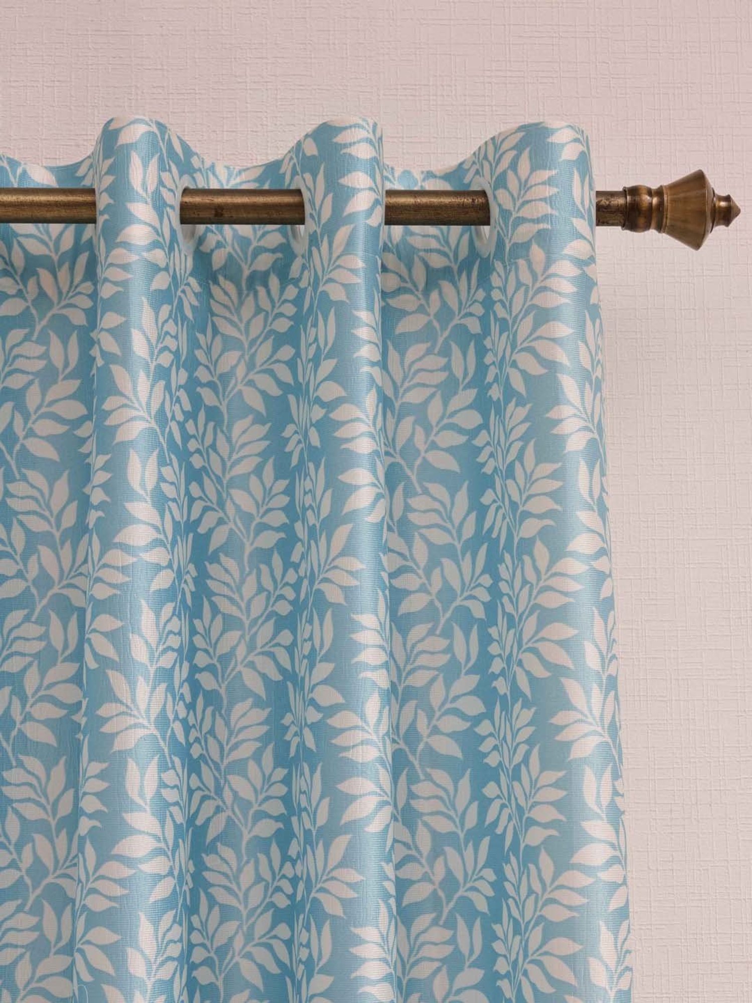 Swayam Brown Paisley J&B Blackout Eyelet Door Curtain - Single Piece (7 Ft)