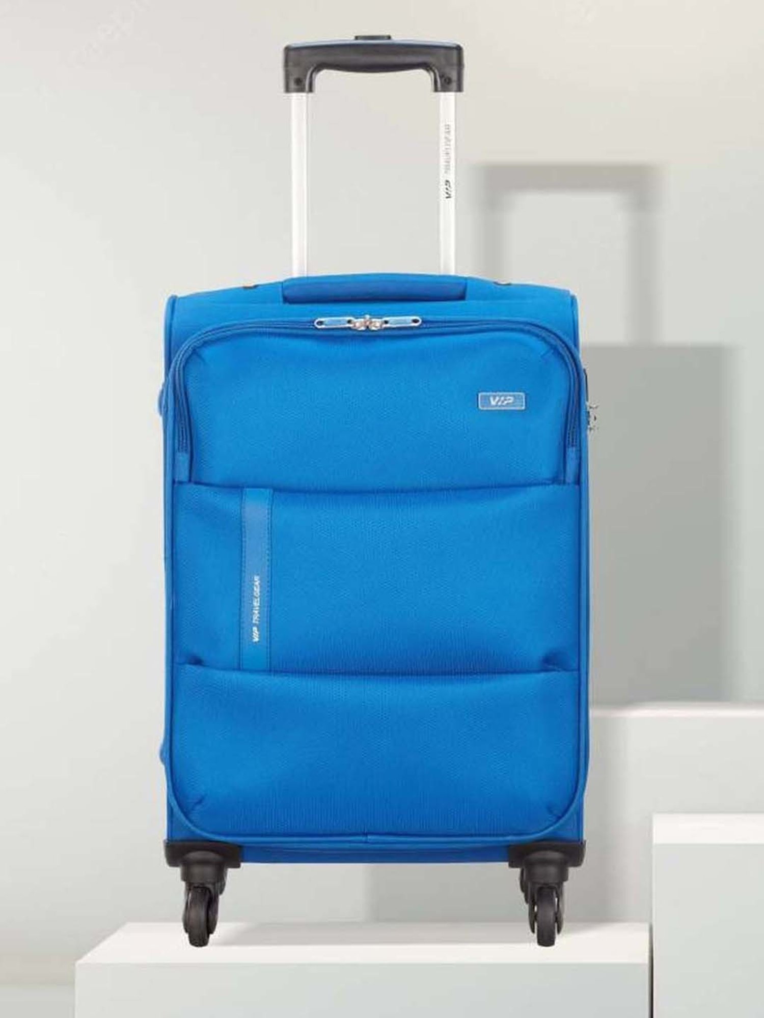 VIP Widget Blue Solid Soft Small Trolley Bag - 27.5 cm
