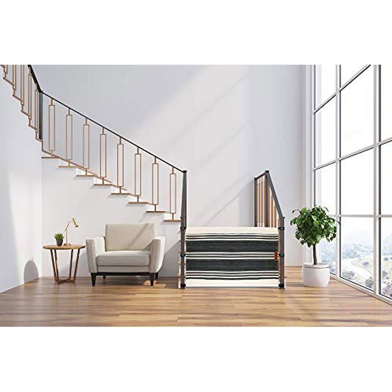 THE STAIR BARRIER 36 to 42 Inch Banister to Banister Fabric Baby Kids Pet Safety Gate for Children, Dogs, and Cats, Crypton Modern Loft Charcoal Snow