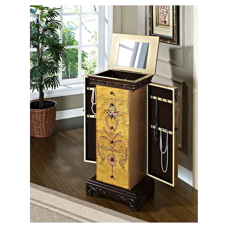 Beatrice Antique Parchment Hand Painted Jewelry Armoire - Powell Company