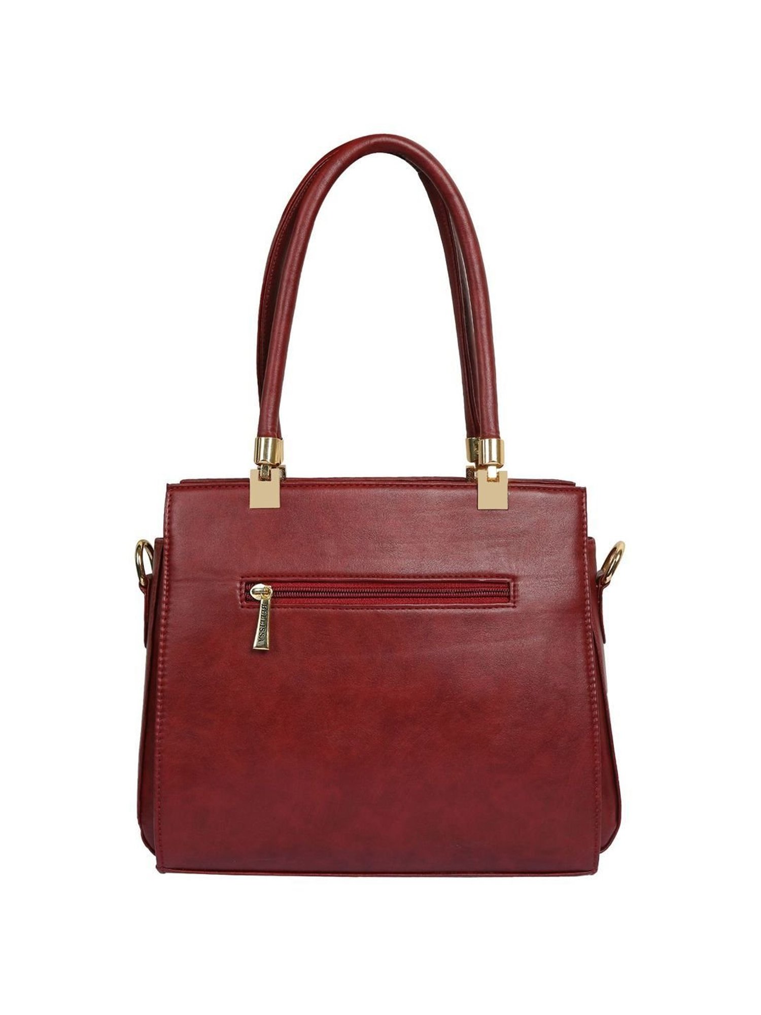 Bellissa Maroon Solid Medium Premium Shoulder Handbag