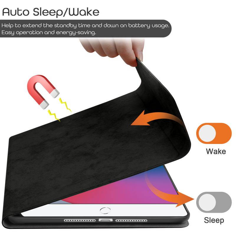 Donwell For Apple iPad 7th/8th Gen 10.2 inch 2019/2020 Leather Stand Case Full-Body Protective Stand Tablet Case For Apple iPad 10.2" 2019, For Apple iPad 10.2" 2020