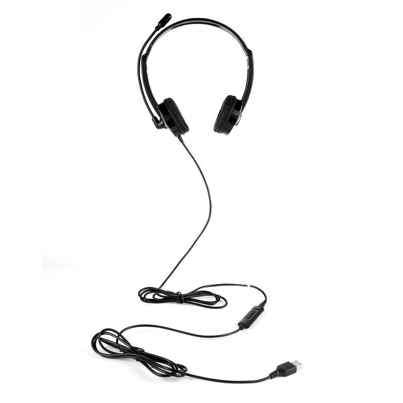 USB Headset Computer Headset with Noise Cancelling Microphone, Lightweight PC Headset Office Headphones Wired Headphones USB/3.5MM Headset for Skype Webinar Cell Phone Call Center