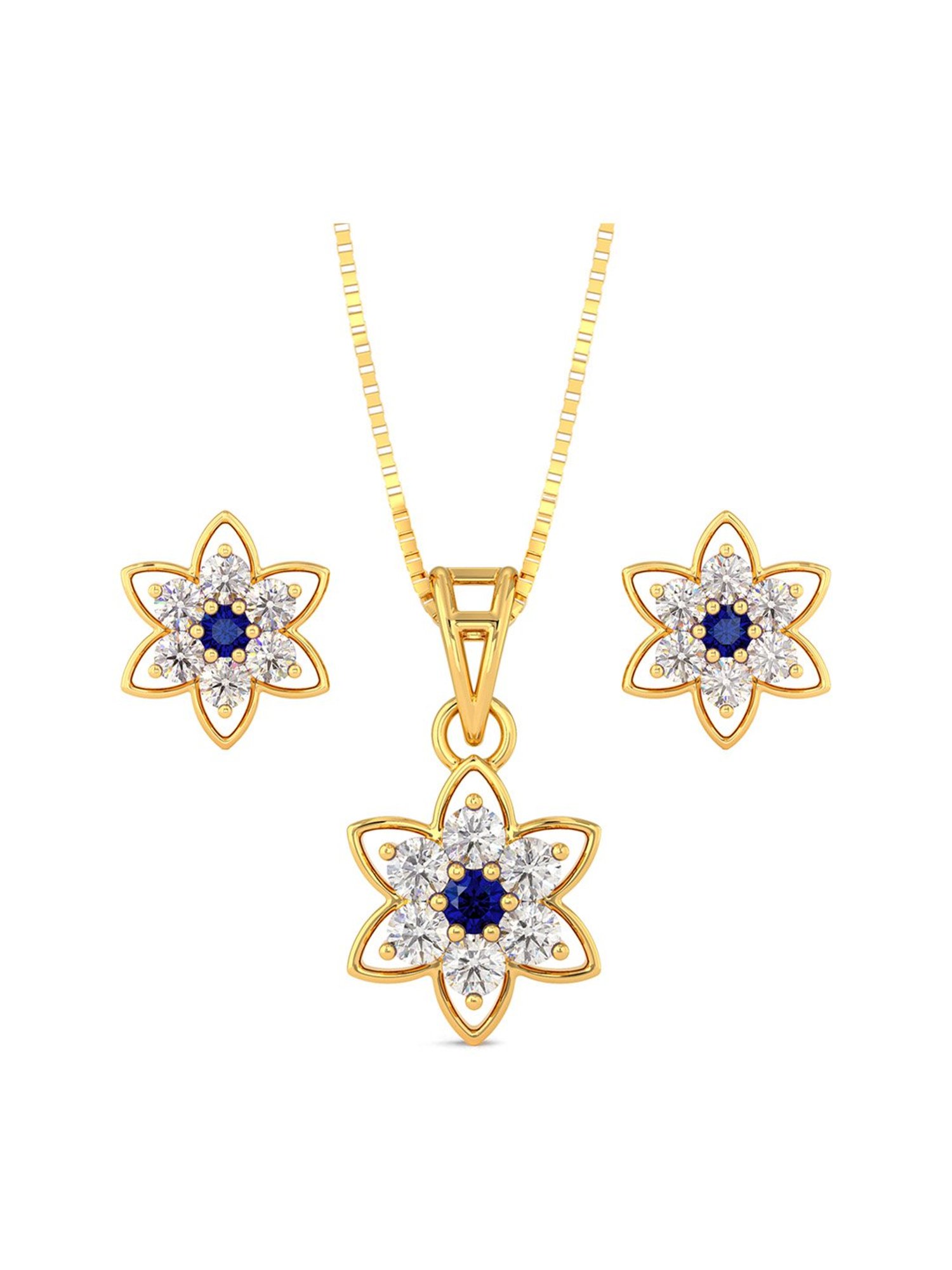 Joyalukkas 22k Gold Floral Pendant Set for Women