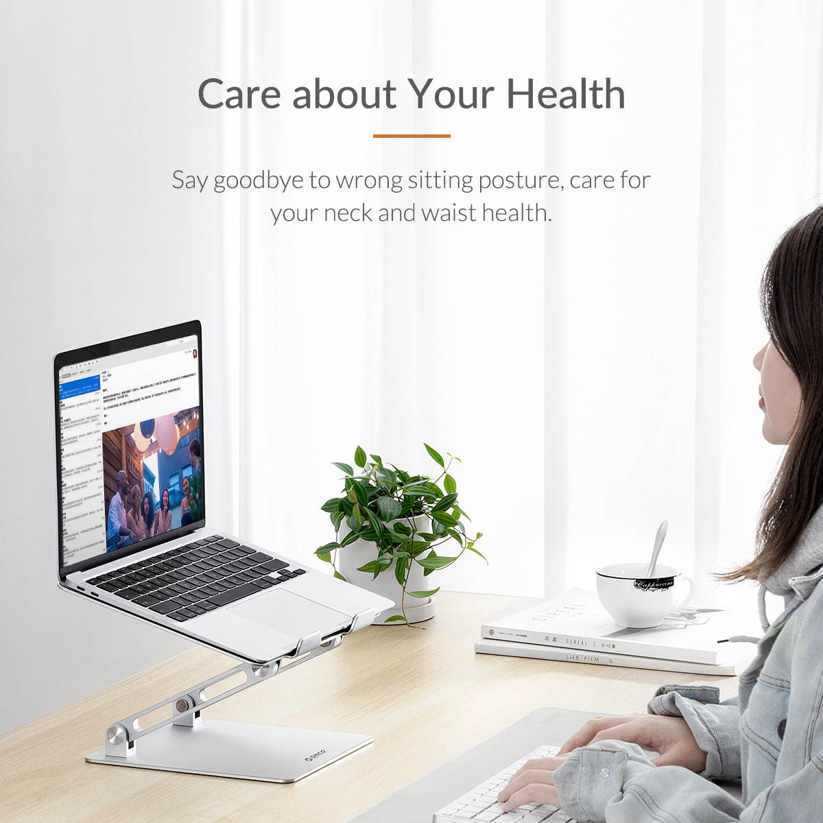 ORICO Adjustable Laptop Stand Riser Aluminum Foldable Computer Stand Portable Cooling Notebook Holder for MacBook Air