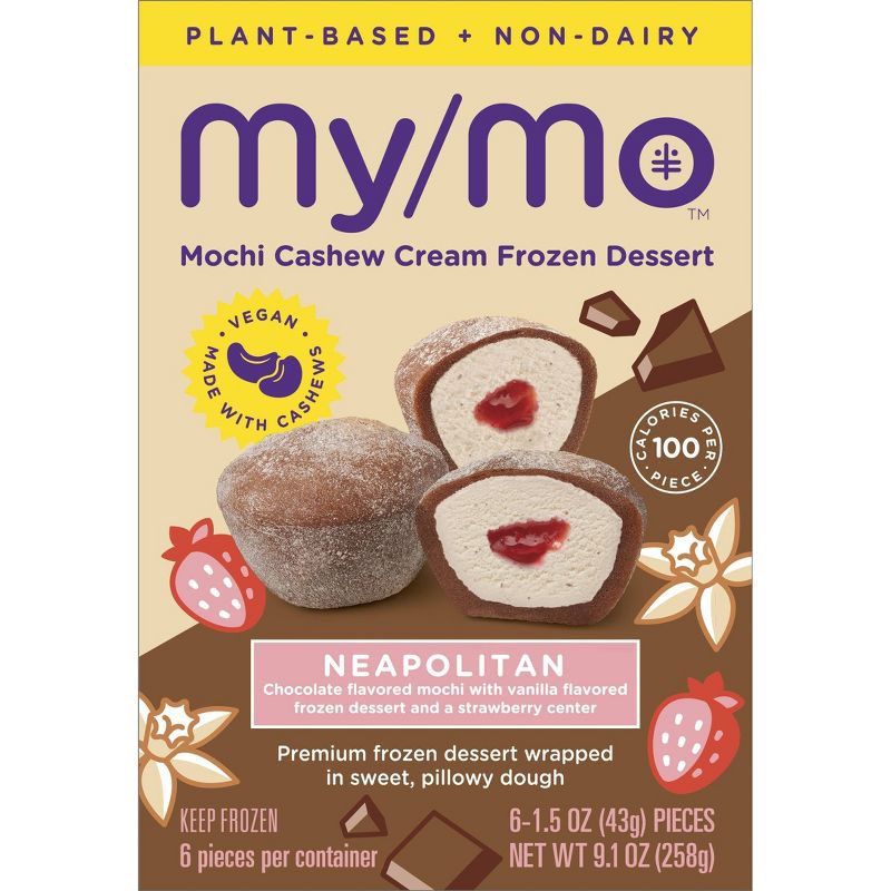 My/Mo Mochi Non-Dairy Frozen Dessert Neopolitan - 6ct