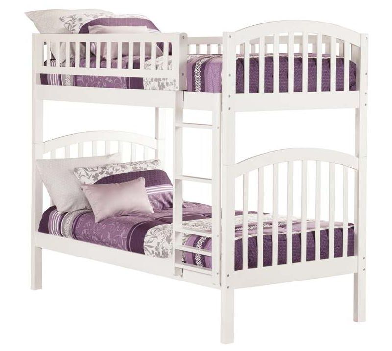 Richland Bunk  Twin over Twin w/ Raised Panel Trundle White - Atlantic Frame