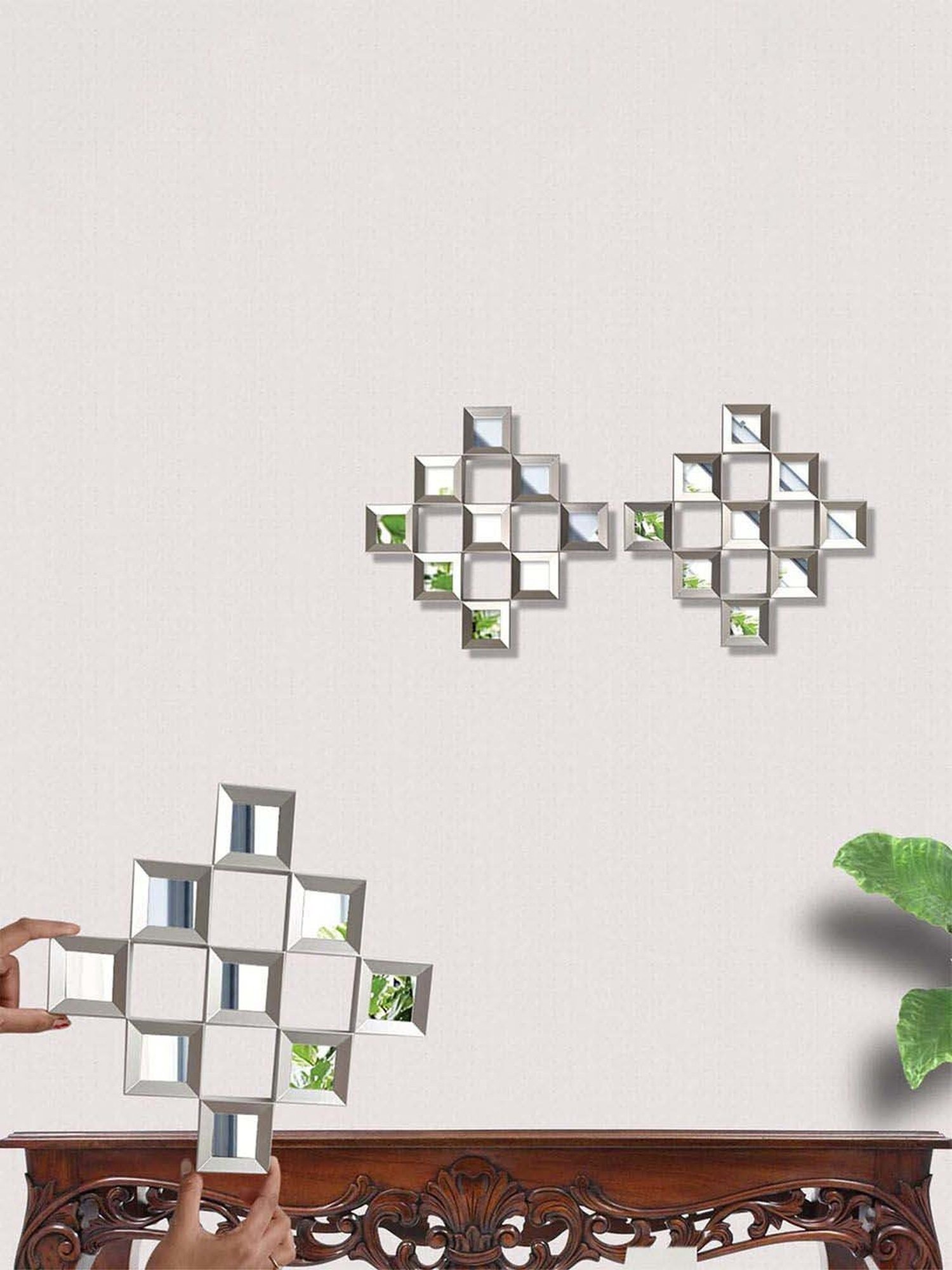 CHRONIKLE Pink Iron Sun Burst Designer Round Wall Mirror