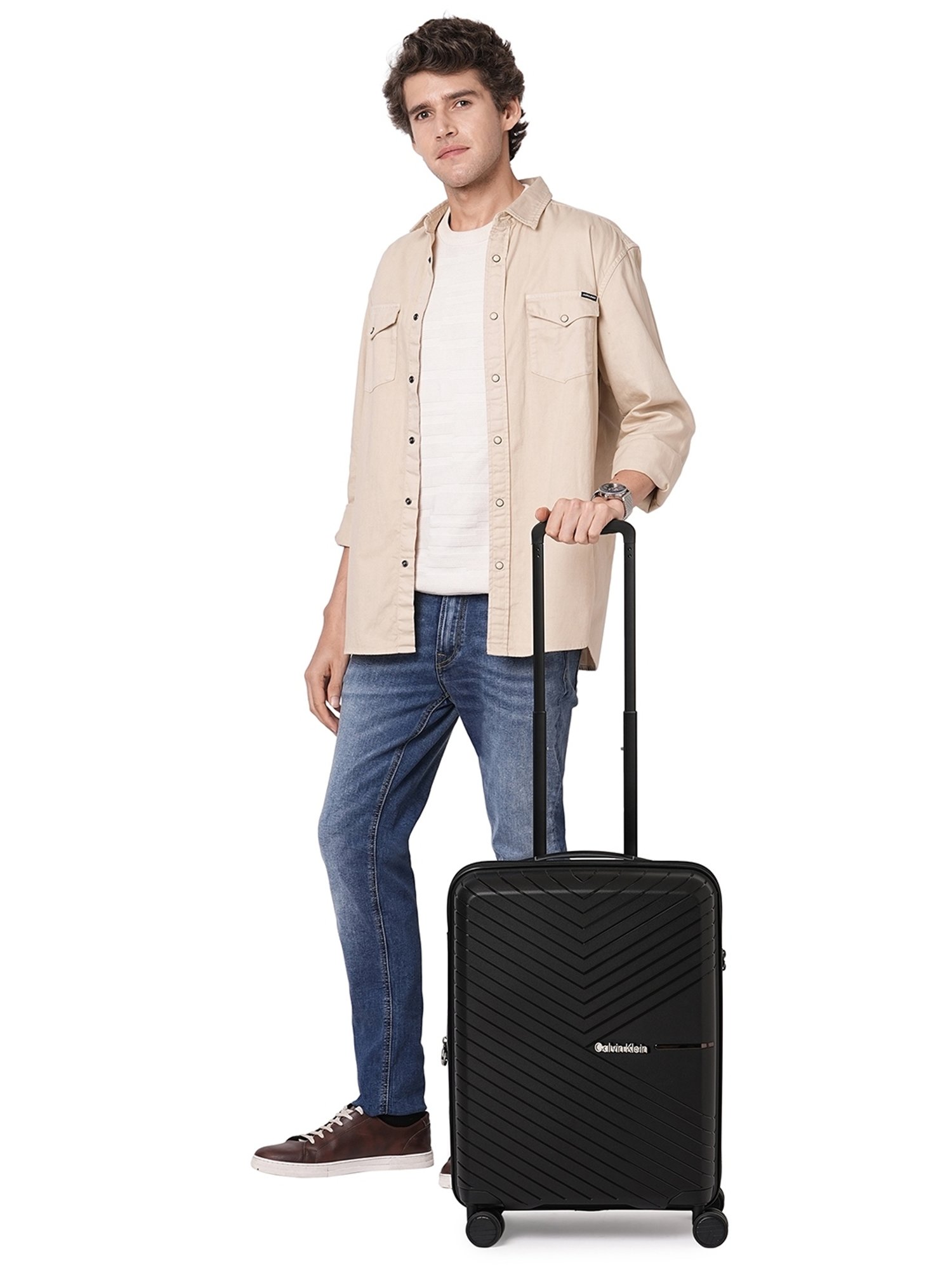 CALVIN KLEIN SUSTAIN 2.0 Black 8 wheels Small Hard Cabin Trolley Bag