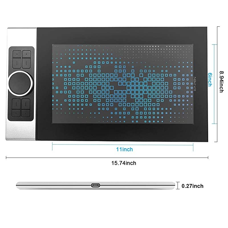 Deco Pro Medium 11x6 Inch Digital Graphics Drawing Tablet Ultrathin Digital Pen Tablet with Tilt Function,8 Shortcut Keys,Battery-Free Stylus 8192 Pen Pressure