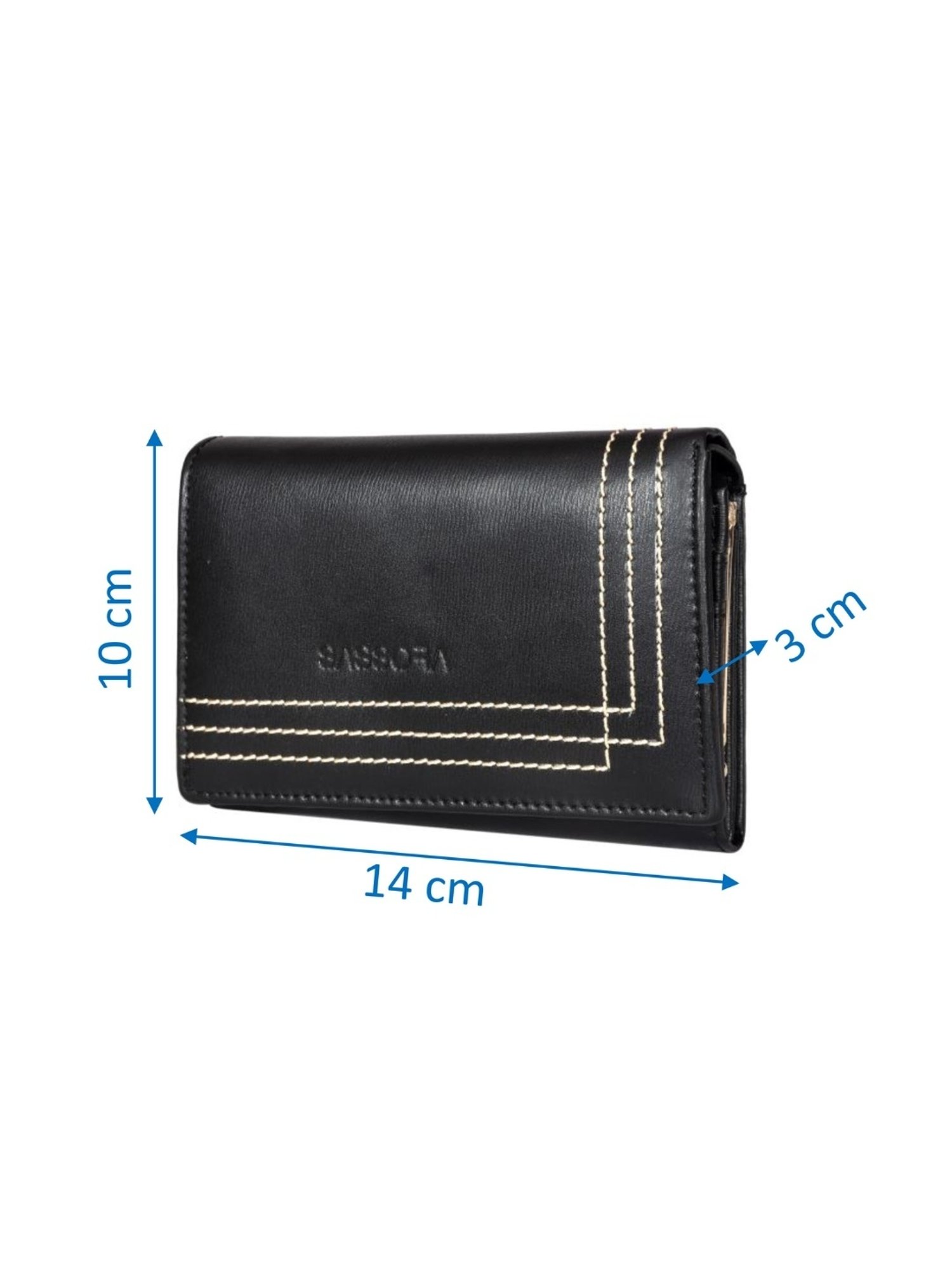 SASSORA IRIS Black Leather Wallet