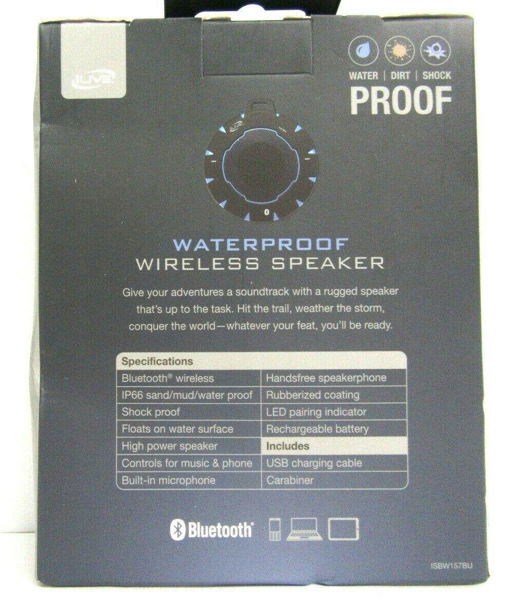 iLive Shock & Waterproof Bluetooth Wireless Speaker - Blue/Black ISBW157BU