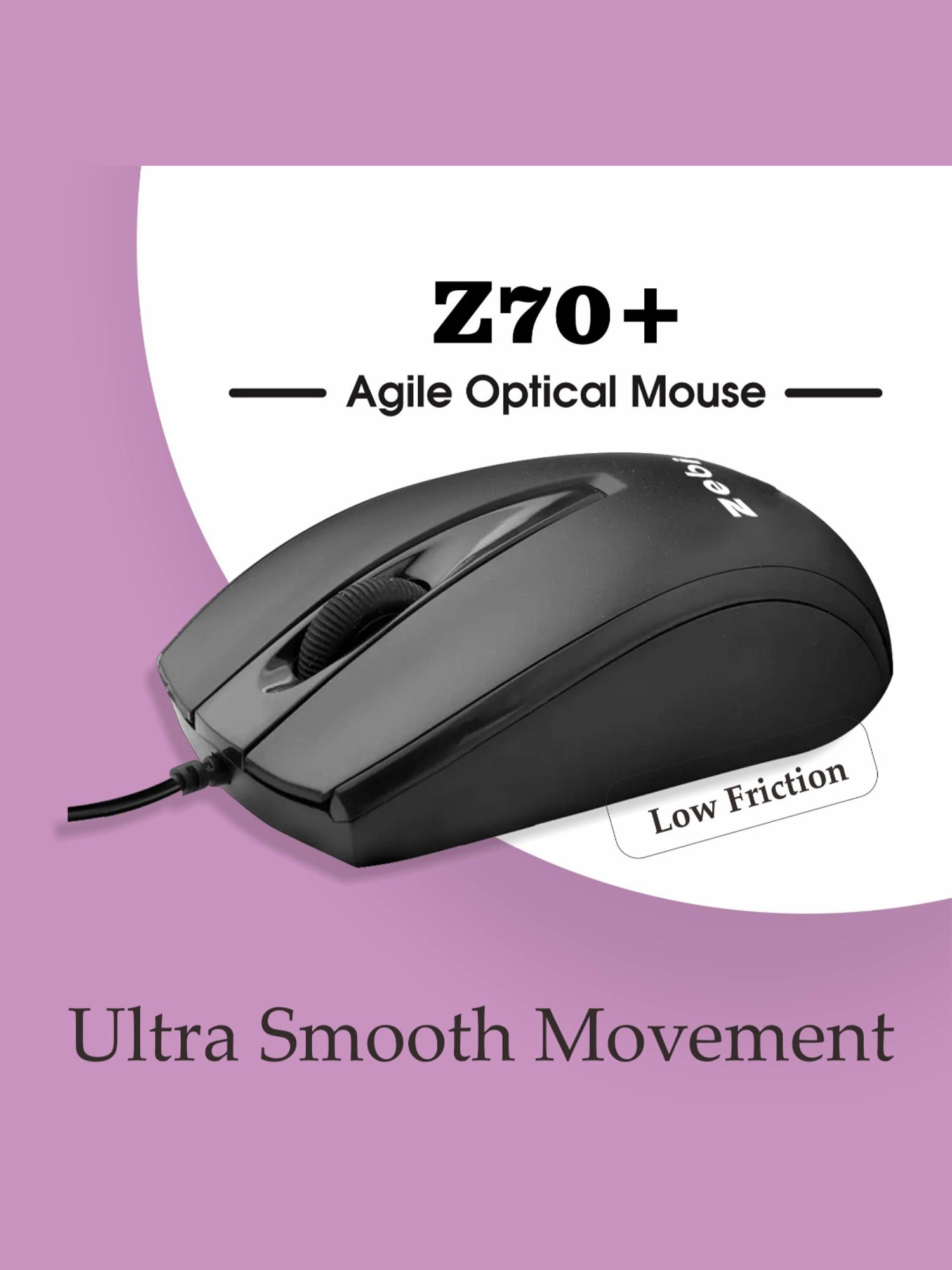 Zebion K500 Wired Keyboard & Z70 Plus Wired Optical Mouse Combo Set (Black)