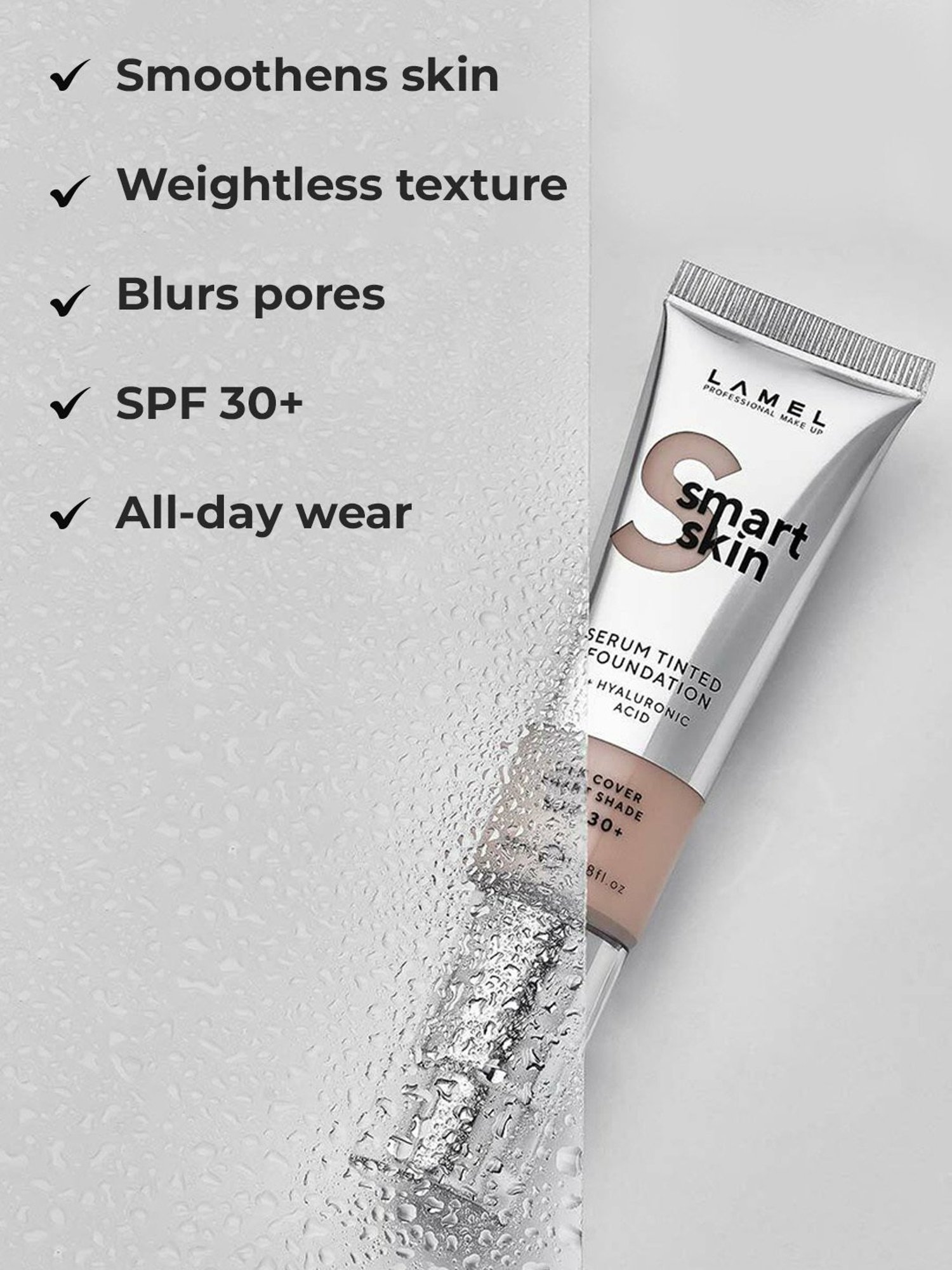 Lamel Smart Skin Serum Tinted Foundation SPF 30 + 401 Porcelain - 35 ml