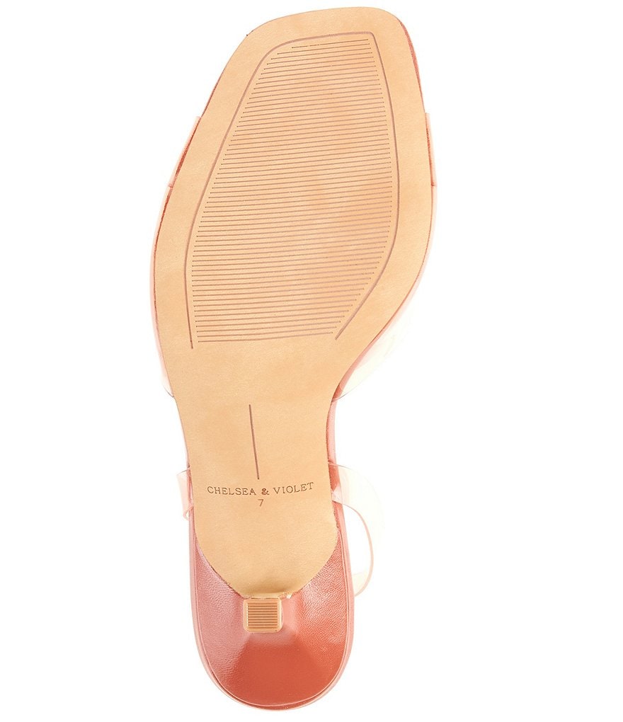 Chelsea & Violet Joy Clear Square Toe Slingback Sandals