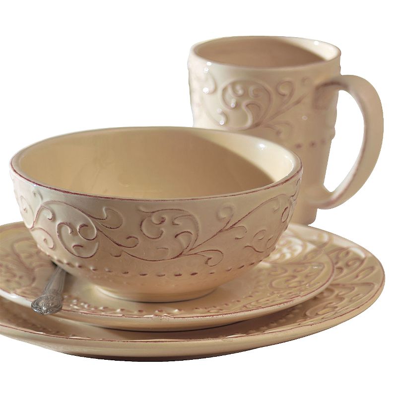 American Atelier Bianca 16pc Dinnerware Set Cream