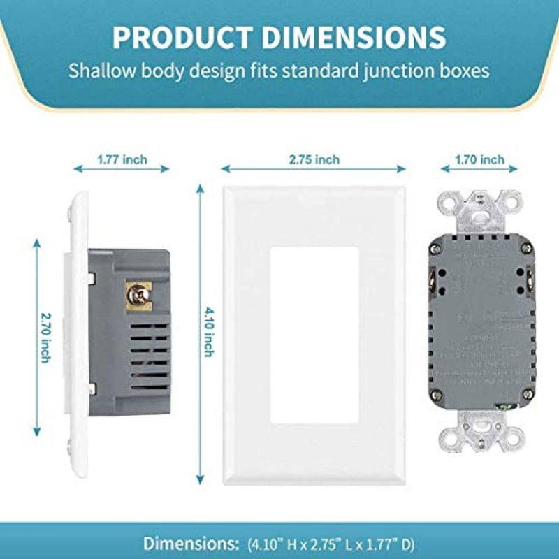 USB Outlet, High Speed Charger 4.2A Charging Capability, Child Proof Safety Duplex Receptacle 15 Amp, Tamper Resistant Wall socket plate Included UL Listed MICMI U24 (4.2A USB outlet 6pack)
