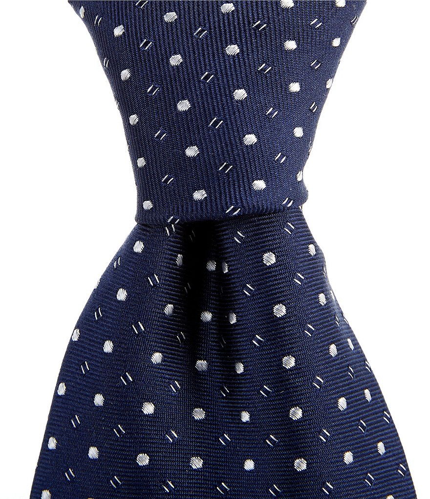 Roundtree & Yorke Big & Tall Carlisle Stripe Traditional 3 3/8#double; Silk Tie