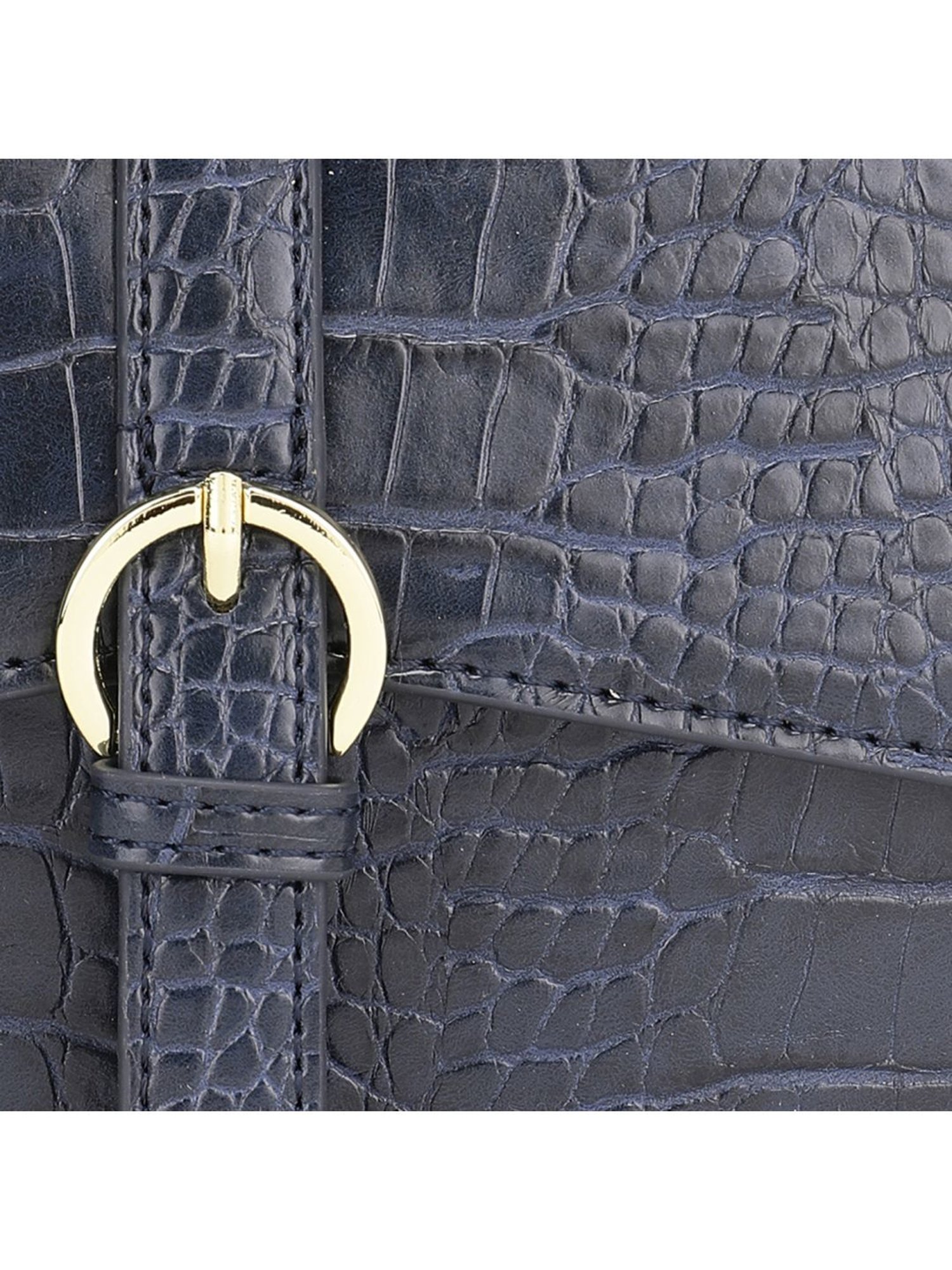 Tyra Isla Navy Textured Faux Leather Satchel Handbag