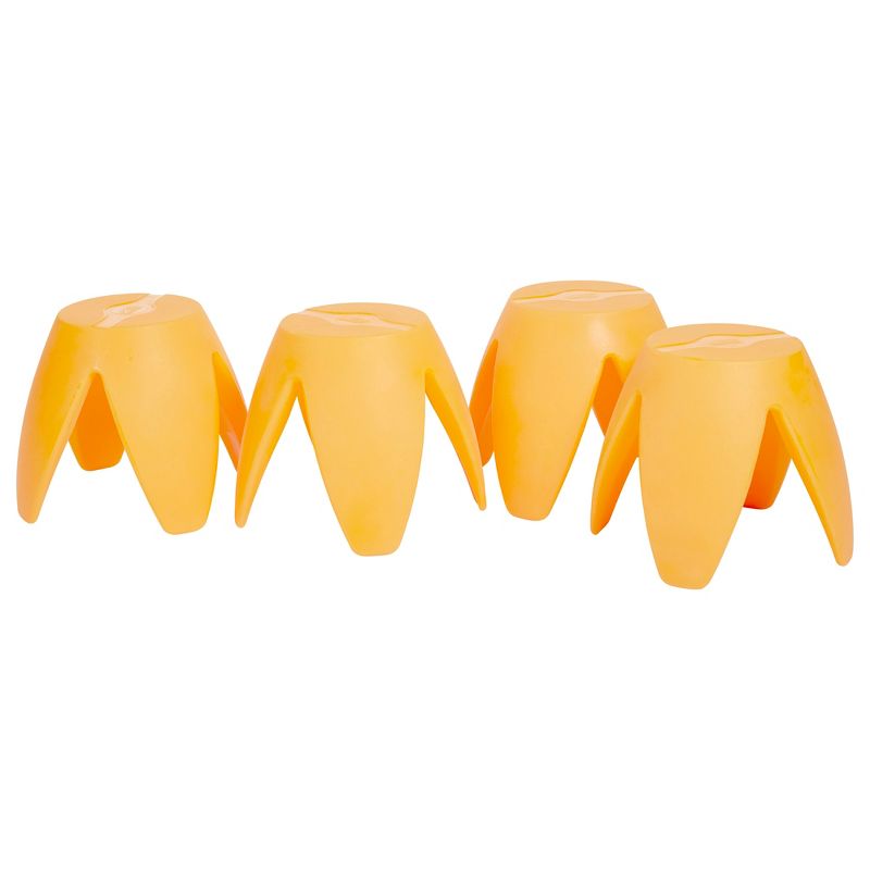 ECR4Kids Indoor/Outdoor Furniture 12" Blossom Plastic Stool for Kids, Light Orange (4-Pack)