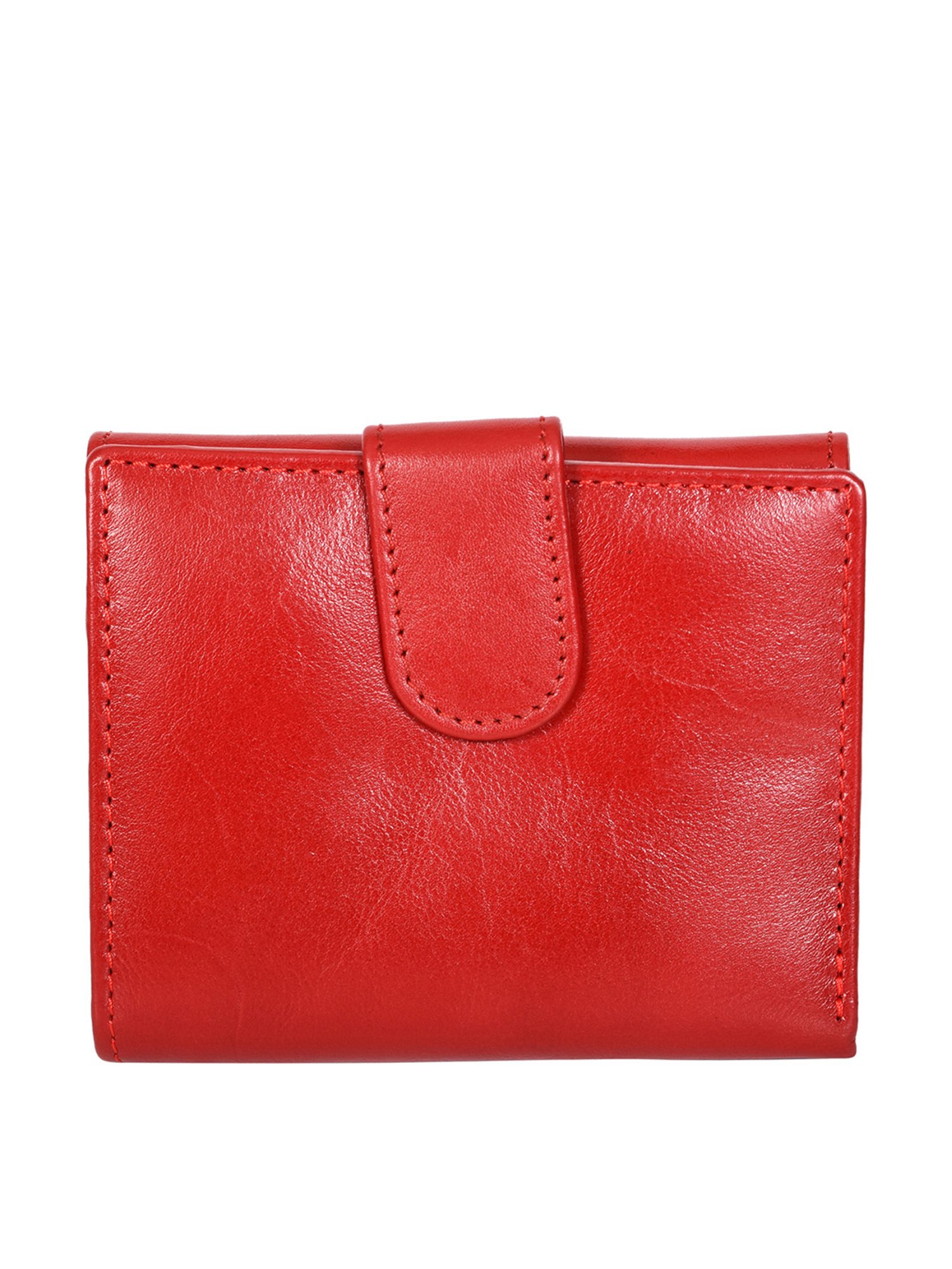 SASSORA Red Solid Rfid Bi-Fold Wallet for Women