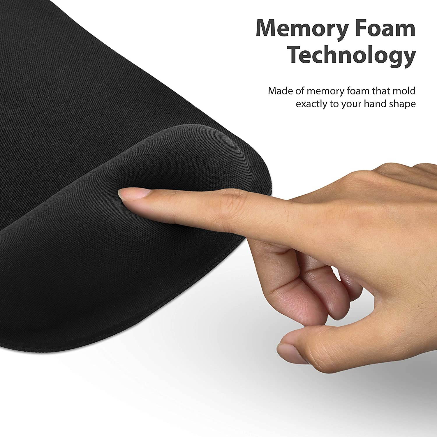 EFOBO Comfortable Wrist Rest Memory Foam Mouse Pad, with Cushion Wrist Support & Pain Relief for Computer, Laptop, Home & Office Non-Slip Rubber Base