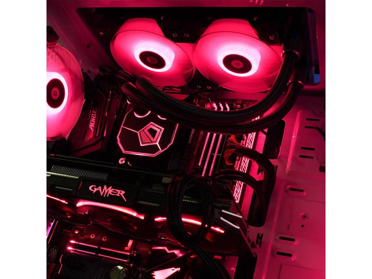 ID-COOLING DF-12025-ARGB Trio Case Fan CPU Cooling Fan Addressable RGB Case Fan 5V ARGB MB Aura Sync PWM Fan for CPU Cooler/Radiator/PC Chassis(Remote Control Included)