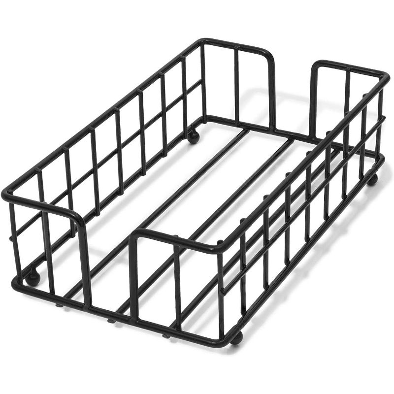 Juvale Black Steel Dining Table Napkin Holder with 100pcs Brown Napkins for Banquets & Countertops, 8.5" x 5" x 2.5"