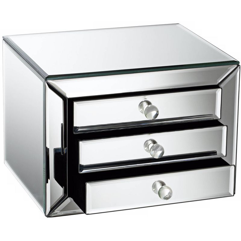 Studio 55D Mirrored Glass 3-Drawer Jewelry Box