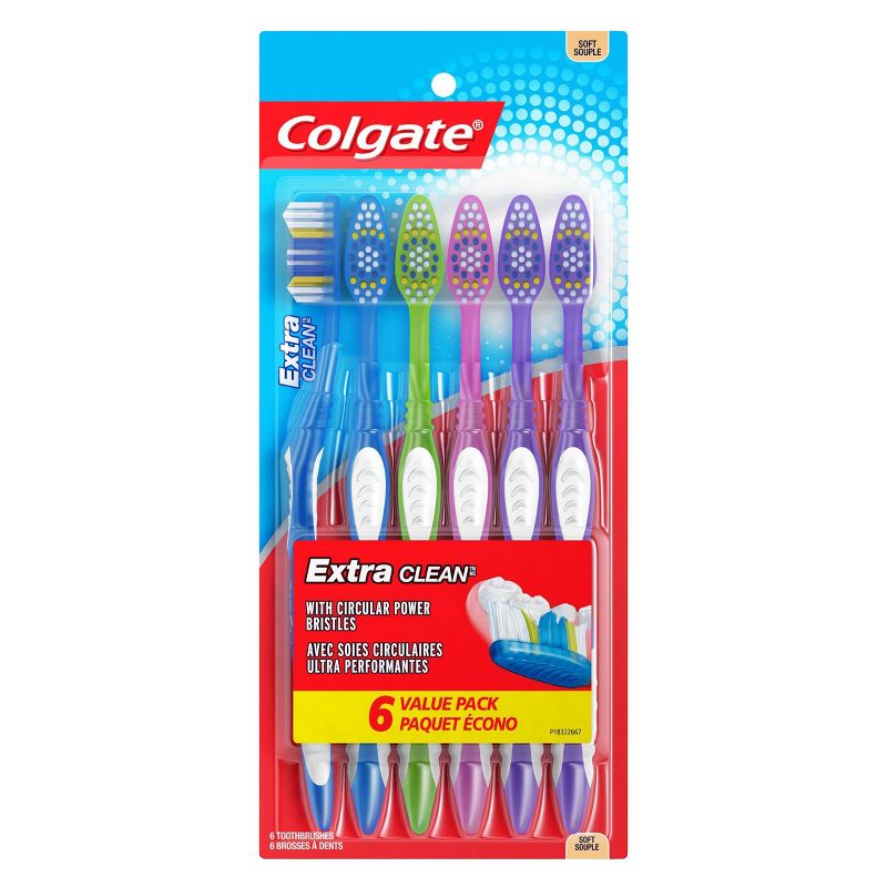 Colgate Extra Clean Full Head Manual Toothbrushes - Soft Bristles - 6ct